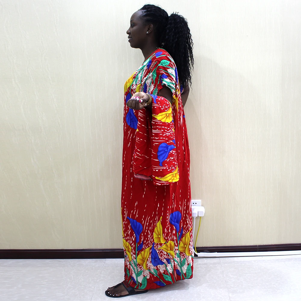 Новое Африканское повседневное женское платье хлопок модный принт свободный шарф Макси платье для женщин