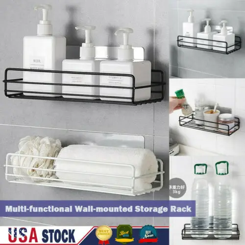 

Multifunctional Storage Rack Punch-free Organizer Lift Bar Shower Soap Wall Tray