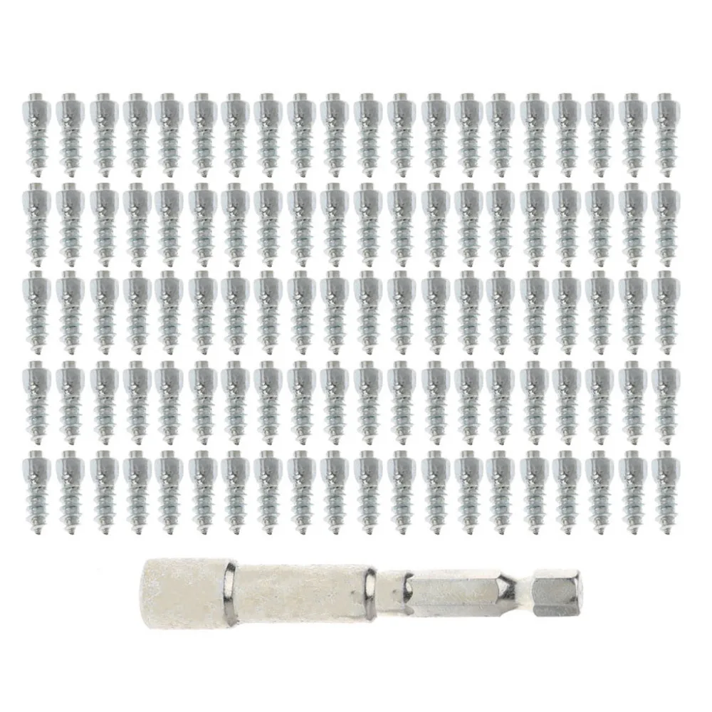 

100 Pcs 12mm/15mm Car SUV ATV Anti-Slip Screw Spin Wheel Socket Snow Tire Spikes Trim