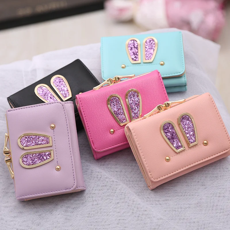 

2016 New Fashion Wallet Hasp Women Wallet Mini Rabbit Coin Purse Card Holder Girl Short Wallet Elegant Lady Wallets
