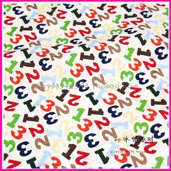 

105*50cm 1pc Number Fabric100%Cotton Fabric Telas Patchwork Colour Numbers 1,2,3. Printed Fabric Sewing Material DIY Clothing