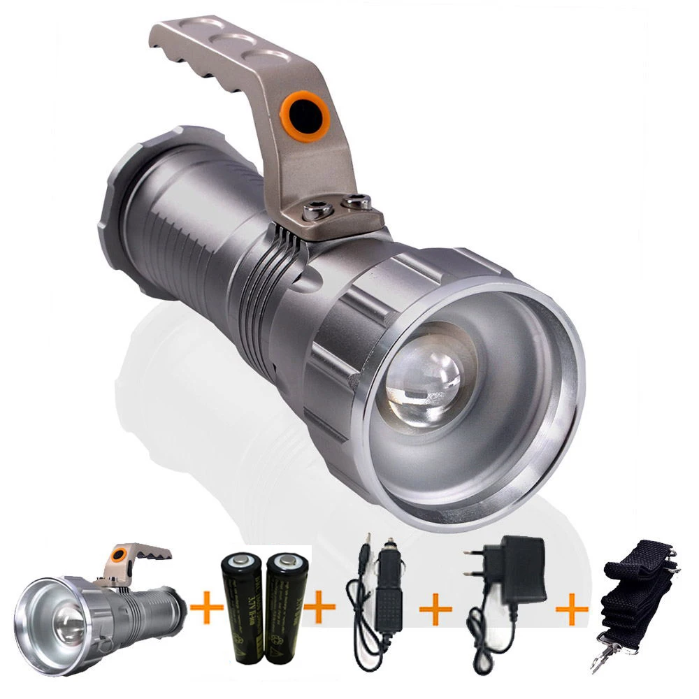 

LED Flashlight 2300 Lumens XML-T6 Zoomable Torch Rechargeable Lantern Spotlight Hunting Outdoor Activity