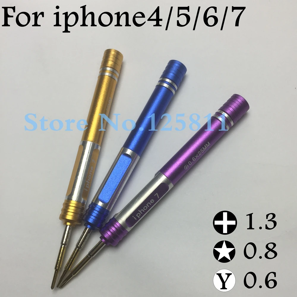 

Precision screwdriver For iPhone 7/6/5/4 NEW 0.6 Y Pentalobe0.8 Plillips 1.3 S2 Steel Key Triwing Screw Driver set Dedicated
