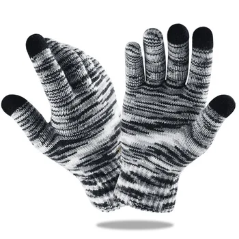 

Winter Warm New Touch Screen Female Mittens Ladies Full Fingers Knitted Best Quality Gloves For Phone Glove Gradation Gloves