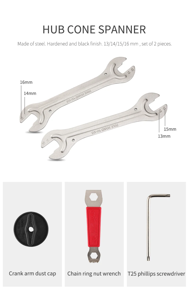 12in1 Bike Repair Tools 5-17mm 6mm Opening Wrench Multi-Function Hex Key sopedar 