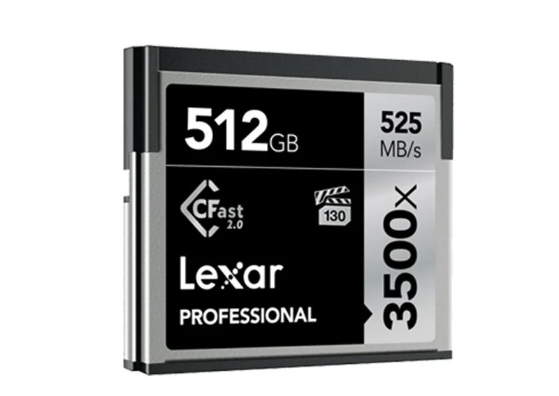 Оригинальный Lexar 3500x CF карта 64 gb 128 gb 256 GB 512 GB памяти Cfast 2,0 высокоскоростная карта 525 МБ/с. видео 4 K UHD CF карта для HD Камера