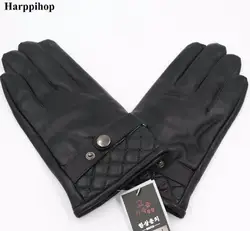 Новые дизайнерские роскошные мужские перчатки высокого качества из натуральной кожи овчины варежки теплые зимние перчатки для модных