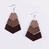 ZWPON de moda en forma de V de cuero de la PU colgante pendientes para las mujeres larga con estampado geométrico flecha pendientes de declaración mujer venta al por mayor de joyería ► Foto 1/6