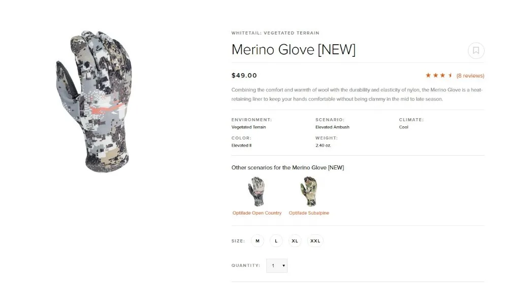 2018 Перчатки SITKA Merino Glove|Перчатки для рыбалки| |