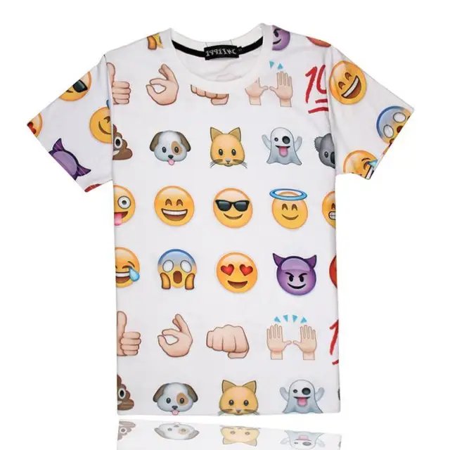 Emoji T Shirt Women Men Shirts 3D T shirt Smile Face 100 Emoji ...