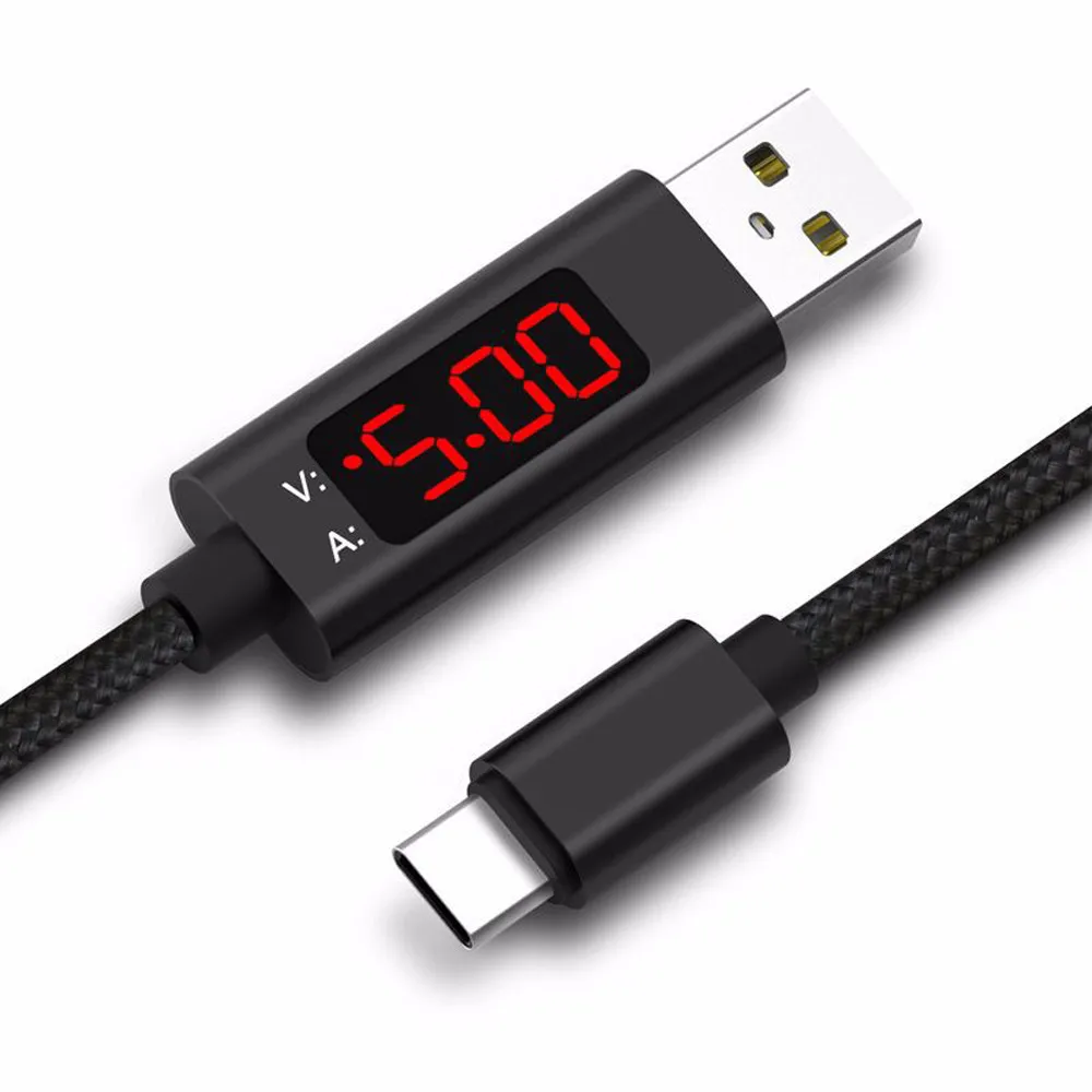 

Voltage Current LED Display USB Cable For Micro USB Charger Cable TPE 2A Charging Data Line Combo For iPhone Android