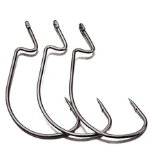 50 шт. Рыбалка крючок 1/0-5/0# червь серии крюк черный Цвет джиг большой Рыболовный крючок Бас Для рыбалки