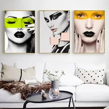Abstract Figure Wall Art Canvas Painting Model Nordic Poster Pictures For Living Room Fashion Print Girls Women Gift Unframed