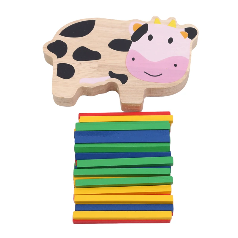 

Cute Cartoon Cow Fun Balance Puzzle For Children Stacking Sticks Building Family Early parent-child Puzzle Game