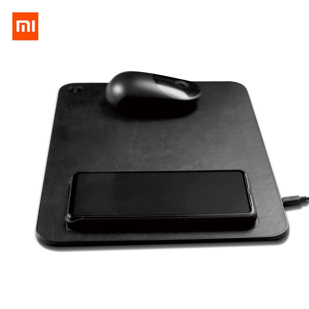 

Xiaomi Mijia MIIIW Qi Wireless Charger PU Leather Mouse Pad For iPhone Samsung Xiaomi Huawei Black 35