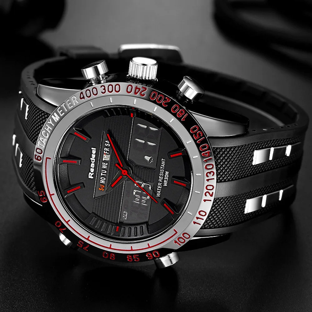 Comprar Relojes de marca de lujo relojes deportivos para hombres reloj de pulsera militar de cuarzo Digital LED resistente al agua reloj Masculino 2019