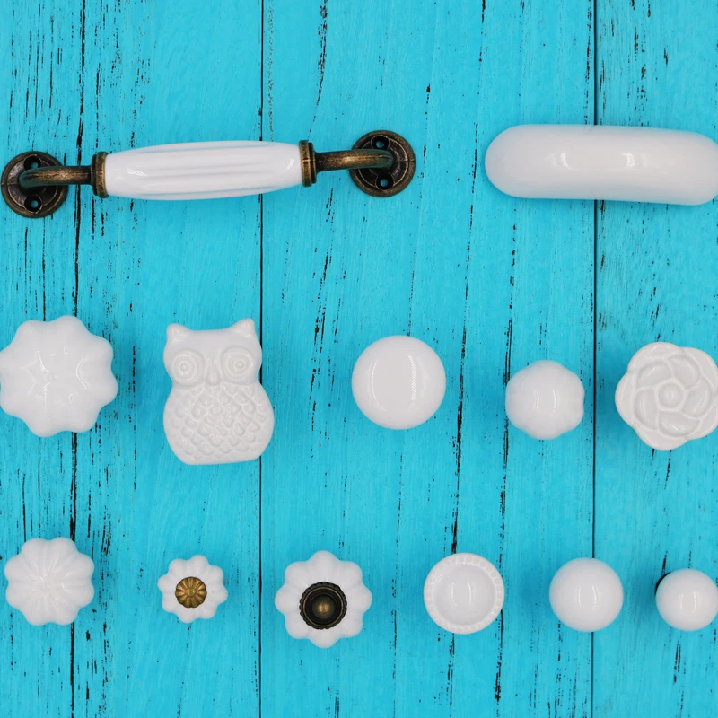 1x White Ceramic Door Handles European Antique Furniture Handles Drawer Pulls Kitchen Cabinet Knobs and Handles 1x White Ceramic Door Handles European Antique Furniture Handles Drawer Pulls Kitchen Cabinet Knobs and Handles