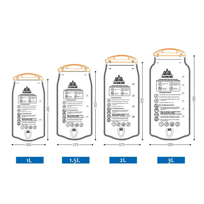 في الهواء الطلق المياه حقيبة زجاجات 1L/1.5L/2L/3L Hydratation مقوس التكتيكية على ظهره حقيبة المياه للتخييم تنزه BHD2
