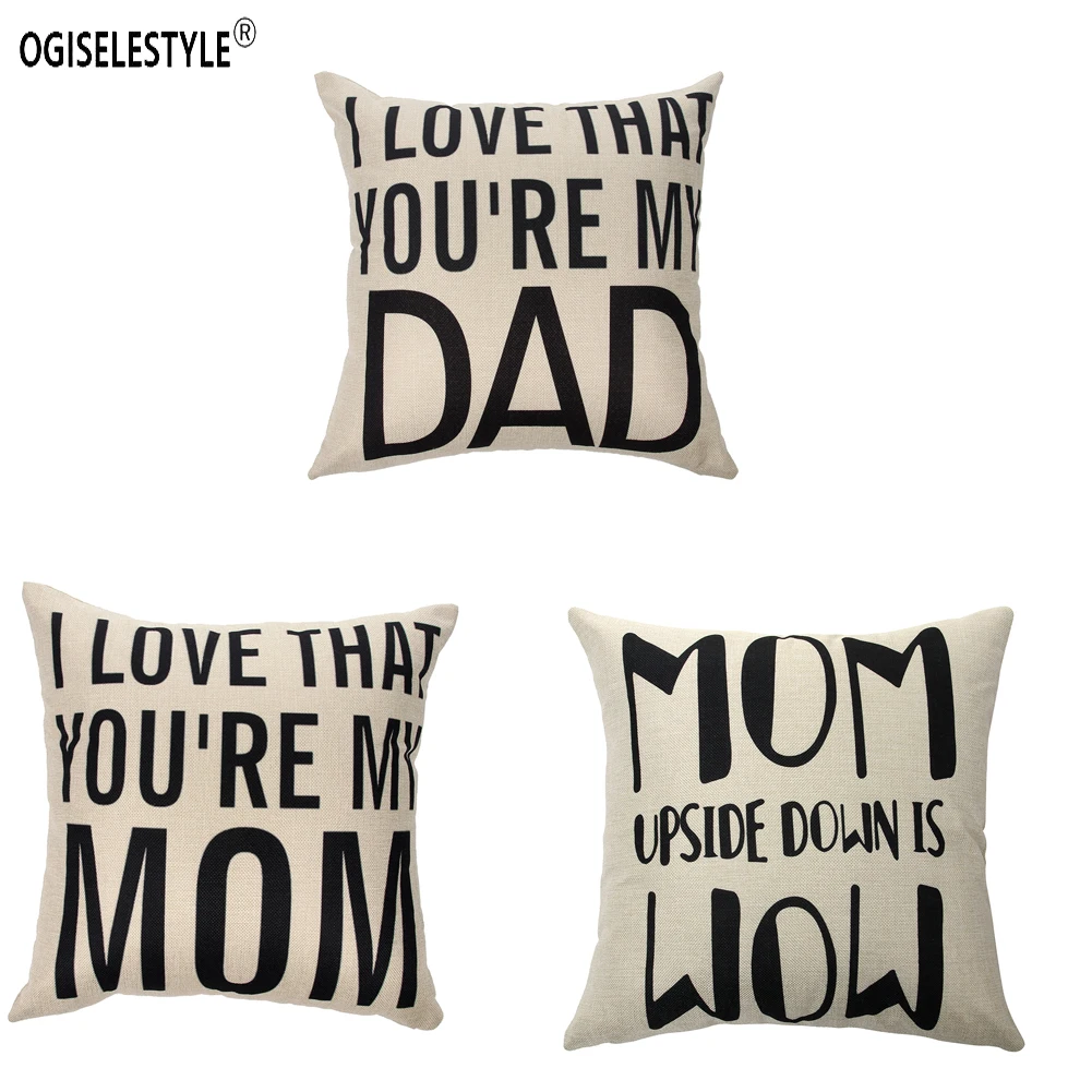 Ogiselstyle I Love My Mom Dad наволочка домашний декор автомобиля диван стул на диване хлопок