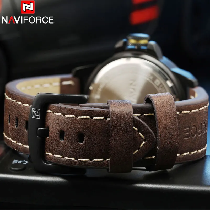 Naviforce Китай топ бренда спортивные часы Для мужчин 30 м Водонепроницаемый Пояса из