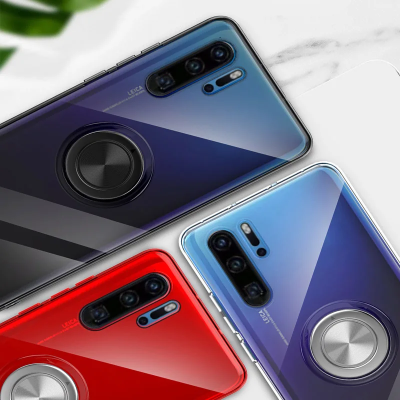 

Metal Ring Holder Case For OPPO R15 R15X K1 Case Clear Soft TPU Anti-knock Cover For OPPO R17 Pro F9 A7X Phone Capa