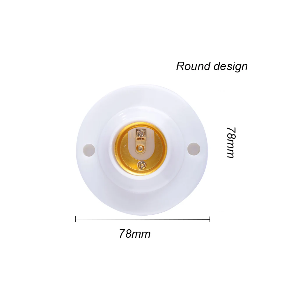 E27 лампа база держатель конвертер Разъем огнеупорный материал для дома lightitng wiPower ВКЛ-ВЫКЛ переключатель управления - Цвет: Round design