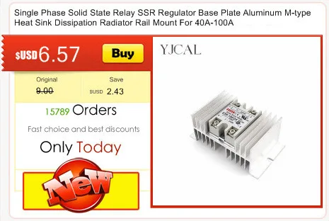 YJCAL Solid State Relay SSR-60DA SSR-80DA SSR-100DA 60A 80A 100A 3-32V DC TO 24-380V AC SSR 60DA 80DA 100DA