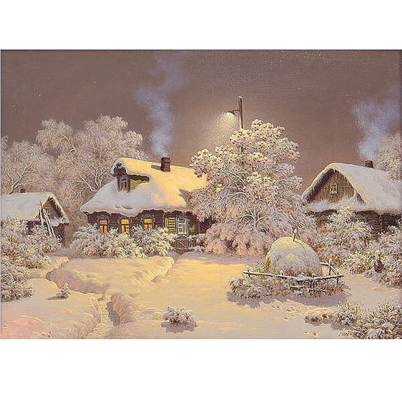 

HOME BEAUTY 3d diamond cross stitch kits diy embroidery home decoration rhinestone picture DMC painting mosaic winter snow AA821