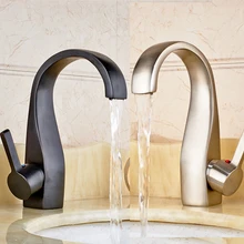 Cute penguin Shape Single Handle Basin Faucet Deck Mounted Bathroom Brass Mixer Taps 2 color for