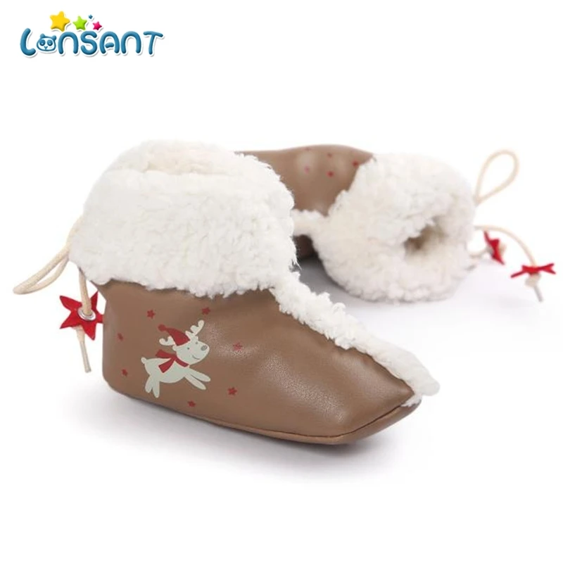 LONSANT Рождество для маленьких мальчиков Wapiti мягкая подошва зимние ботинки мягкие пинетки обувь малыша ботинки E1120