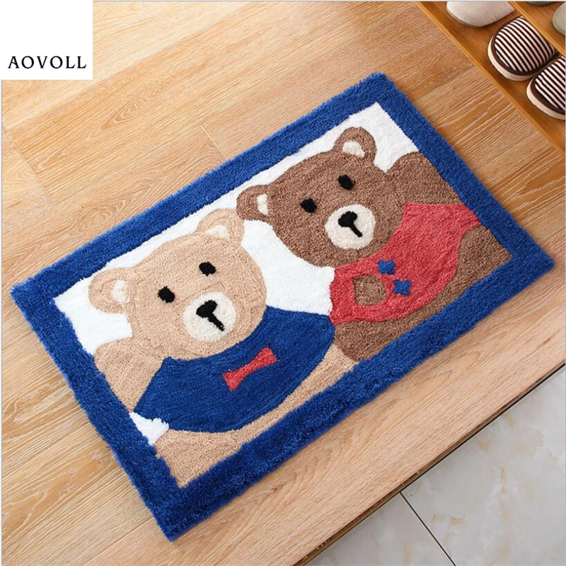 cheap 50X80cm Suede Floor Mat Welcome Mats for Front Door Kitchen Carpet Bedroom Kitchen Mat Fashion Modern Thicker Area Rug