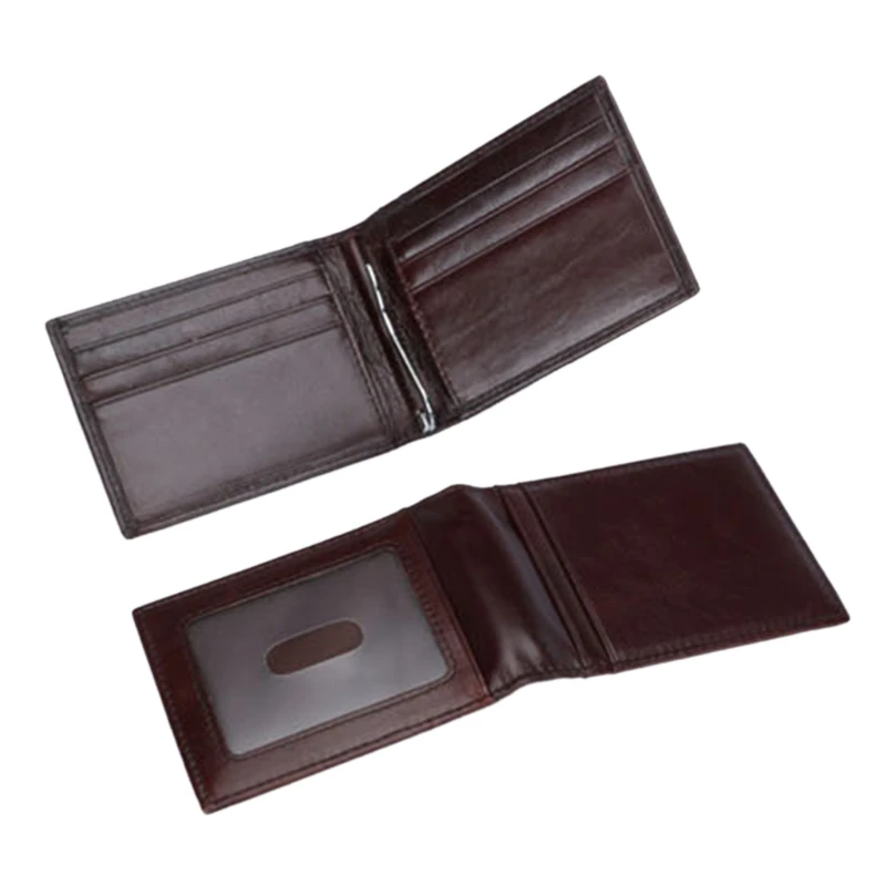 

THINKTHENDO New Men RFID Blocking Leather Slim Wallet Money Clip ID Credit Card Case Clip Fashion Money Cash Clips