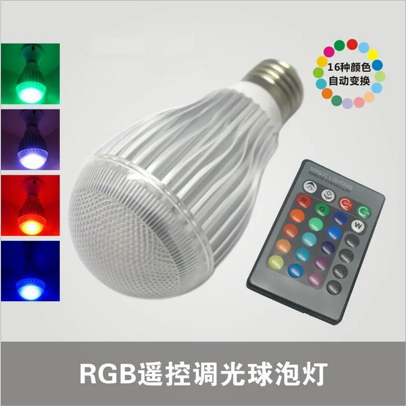 

Free shipping RGB LED Bulb New arrival LED RGB bulb E27 15W AC 85-265V led Lamp with Remote Control multiple colour led rgb lamp