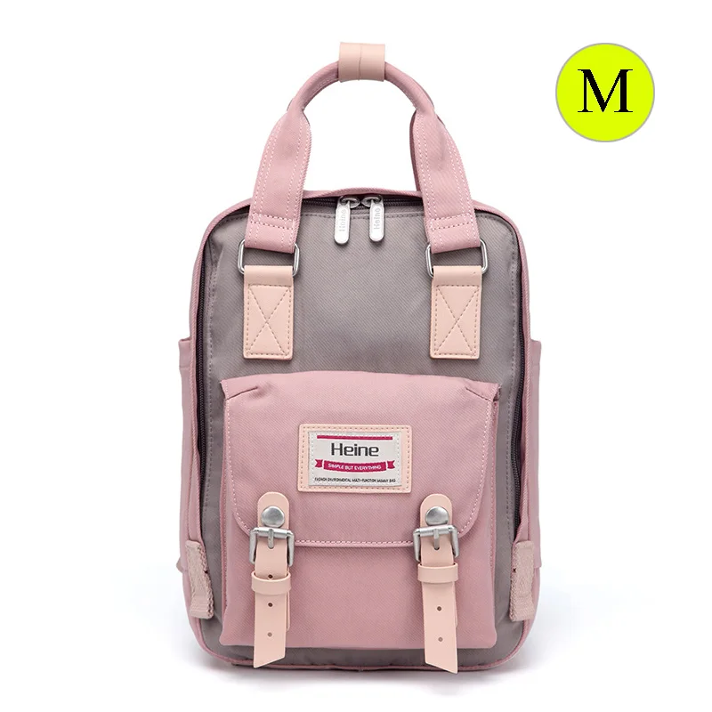 Heine большая сумка для подгузников для беременных, дорожный рюкзак, сумка для детских вещей, водонепроницаемая квадратная сумка для подгузников, модная сумка для мам и Пап - Цвет: pink purple M