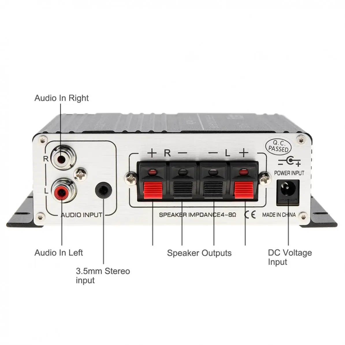 LEPY V3 Mini 20 Вт 12 в Hi Fi стерео усилитель 4 канальный алюминиевый сплав автомобильный