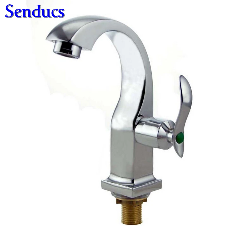 

Free shipping Senducs 2004 single cold basin faucet with single handle moon bathroom basin sink faucet from senducs sanitary