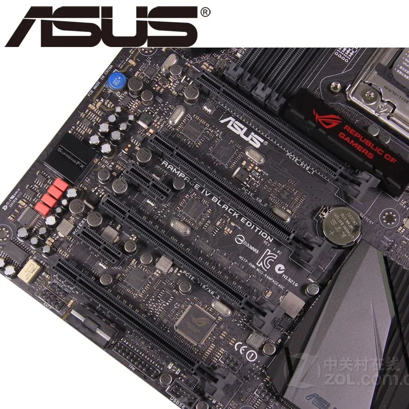 Материнская плата Asus Rampage IV Black Edition для настольного компьютера X79 Socket LGA 2011 Core i7 DDR3 64G ATX UEFI биос оригинальная б/у материнская плата