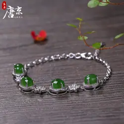 2019 Armbanden voor vrouwen Kehribar женский браслет Tangjing 925 Серебряный инкрустированный натуральный шпинат свежие сладкие ювелирные изделия