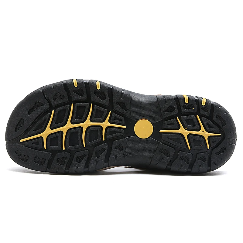 Летние мужские треккинговые сандалии из натуральной кожи горные кроссовки