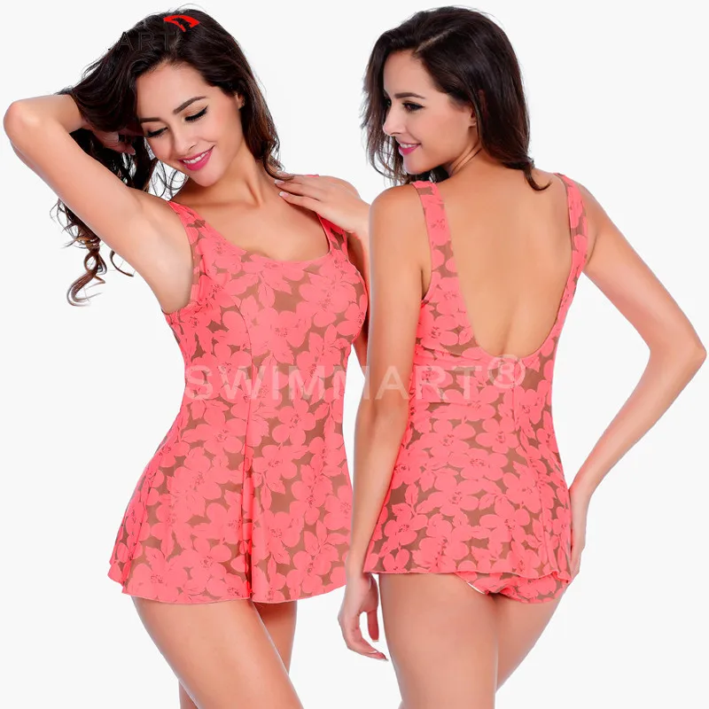 

Ladies swimsuit Siamese triangle was thin cherry blossoming large size of the chest plus fat to increase swimwear