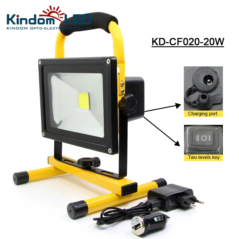 20W led work light rechargeable+Car Charger led outdoor light wall