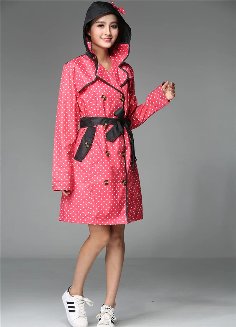 

biodegradable waterproof nylon colorful fashionable stylish women rains jacket pocket rain coat hooded with handbag
