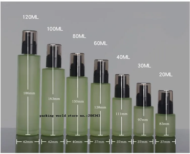 Мл матовое 100/зеленый/бутылка синее стекло черный насос Прозрачная черная крышка для сыворотки/лосьона/эмульсии/основа для макияжа/Гель