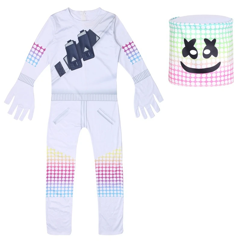 

New Marshmello Costume Dj For Kids Marshmello Cosplay Children Boys Girls Party Halloween Costume For Kids Carnival Performance