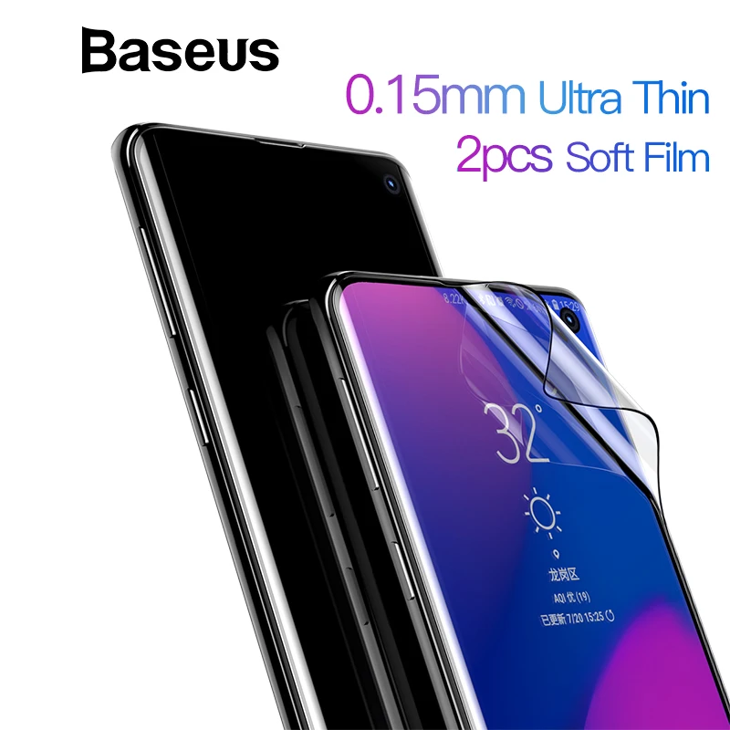 

Baseus 2pcs 0.15mm Protective Film For Samsung S10 S10+ Screen Protector Thin Full Coverage Soft Film For Samsung Galaxy S10