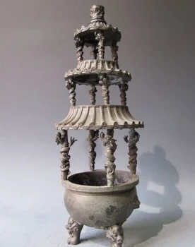 

17"Tibet Buddhism Bronze Shakyamuni Pagoda Stupa Tower