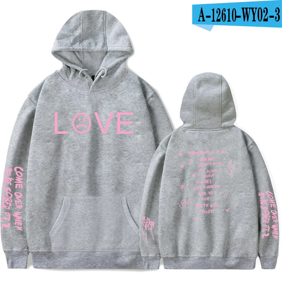 New lil peep Hoodie Men and Women Fans Sweatshirt Hoodies Sweatshirts Long Sleeve Print Hip Hop lil peep Boy Casual Clothes - Цвет: gray