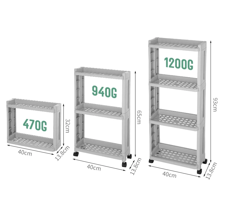 4 слоя кухонный Органайзер хранилище стеллаж для холодильника полка держатель со съемными колесами полка для ванной комнаты душевая стойка для хранения Gapholder