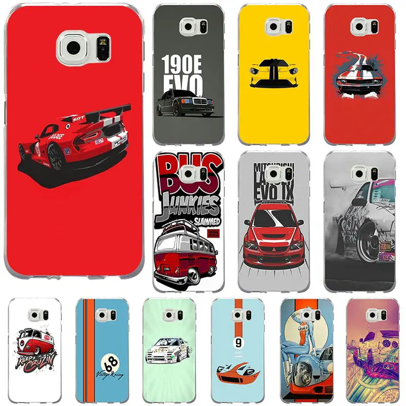 Soft TPU Silicone Mobile Phone Case for Samsung Galaxy S2 S4 S5 S6 S7 S8 S9 Edge Plus Note 2 3 4 5 8 Shell Drift Cars Auto JDM |