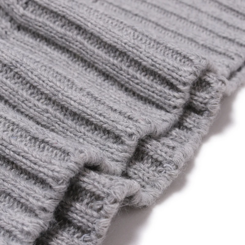 Новый Модный Зимний вязаный свитер с высоким воротником, теплый Однотонный свитер, свитер в полоску